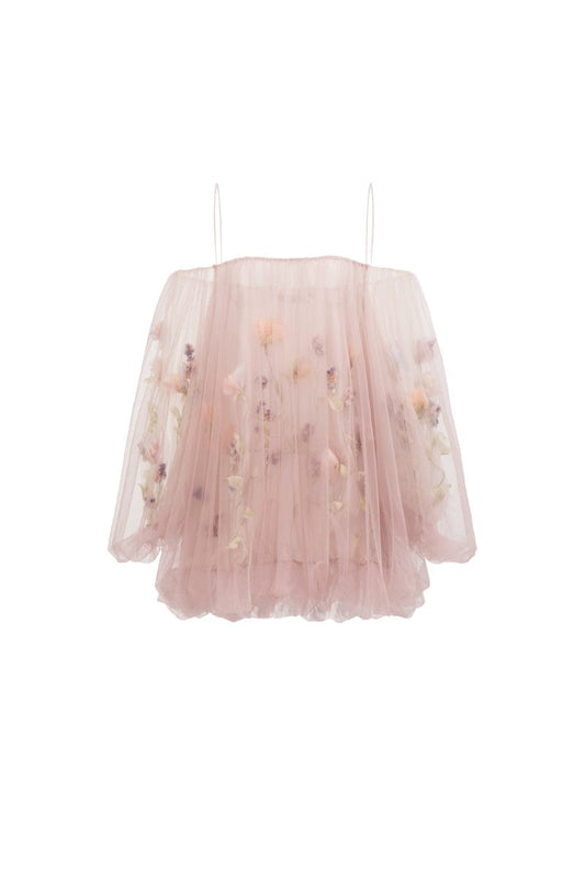 SULHUFAH TULLE FLOWER DRESS IN ROSY PINK