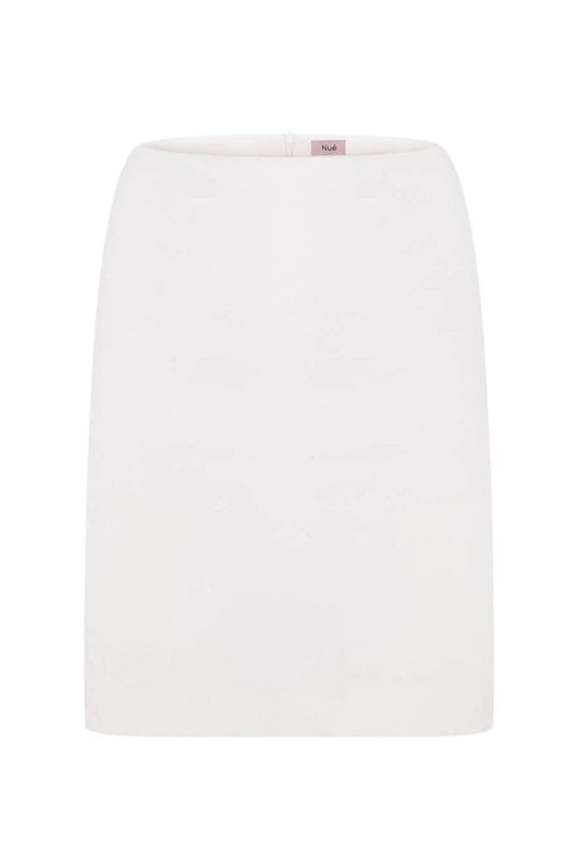 WHITE LOW-RISE TUBE MINI SKIRT