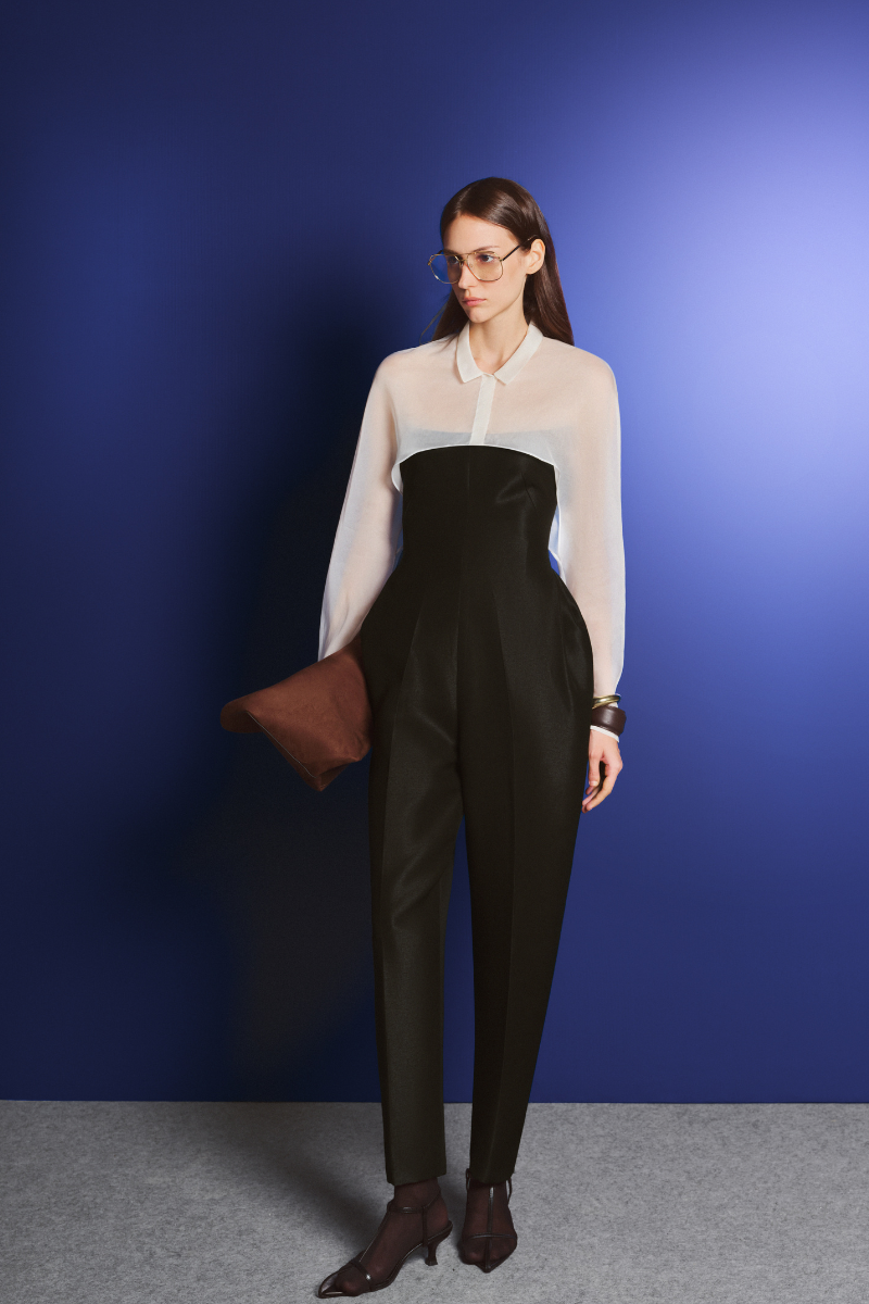 OFF-SHOULDER TAFFETA JUMPSUIT