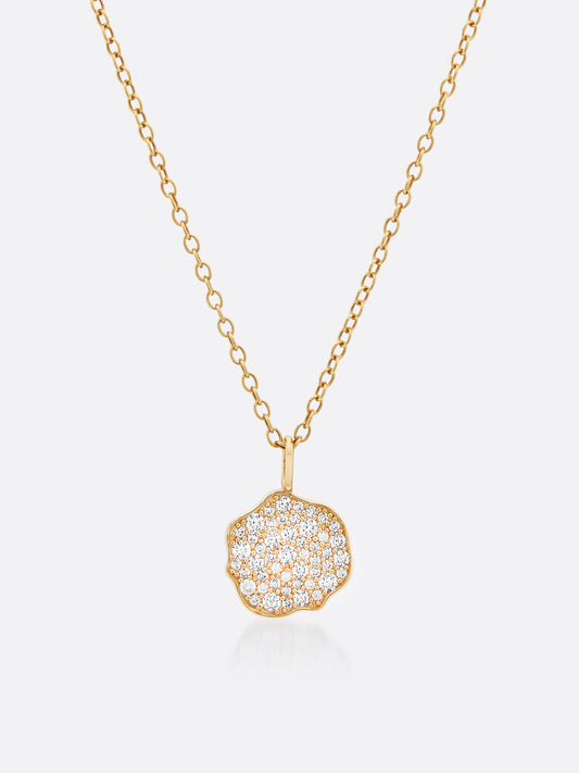 Petite Fleur Pavé Diamond Mini Pendant Necklace