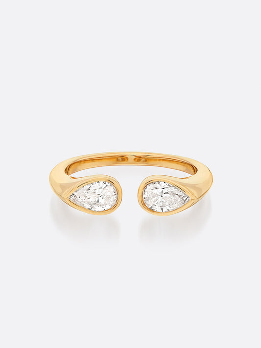 Romance Pear Diamond Droplet Ring