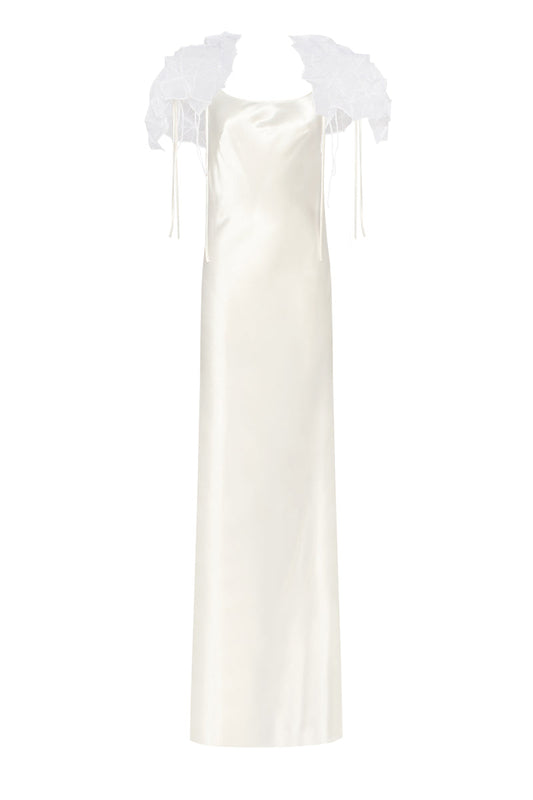 SOPHIE DRESS IN OYSTER WHITE