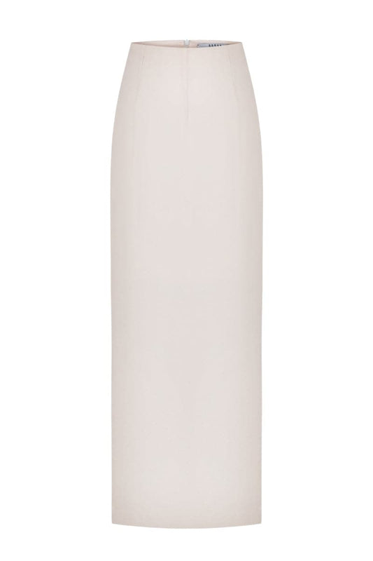 VEZHA WHITE STRAIGHT MAXI SKIRT