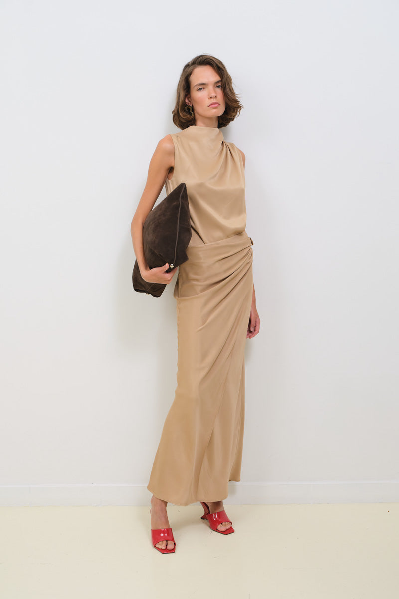 WRAPPED MIDI SKIRT