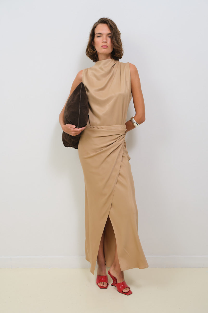 WRAPPED MIDI SKIRT