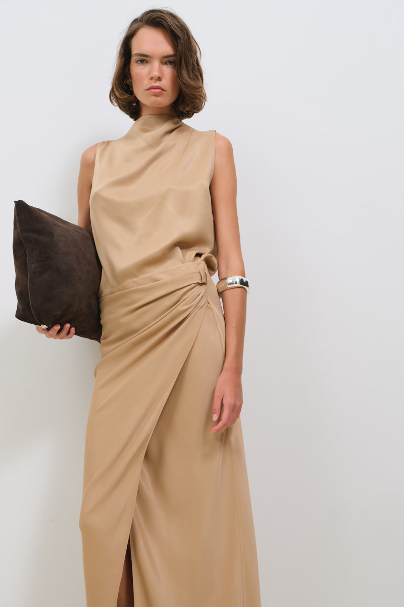 WRAPPED MIDI SKIRT
