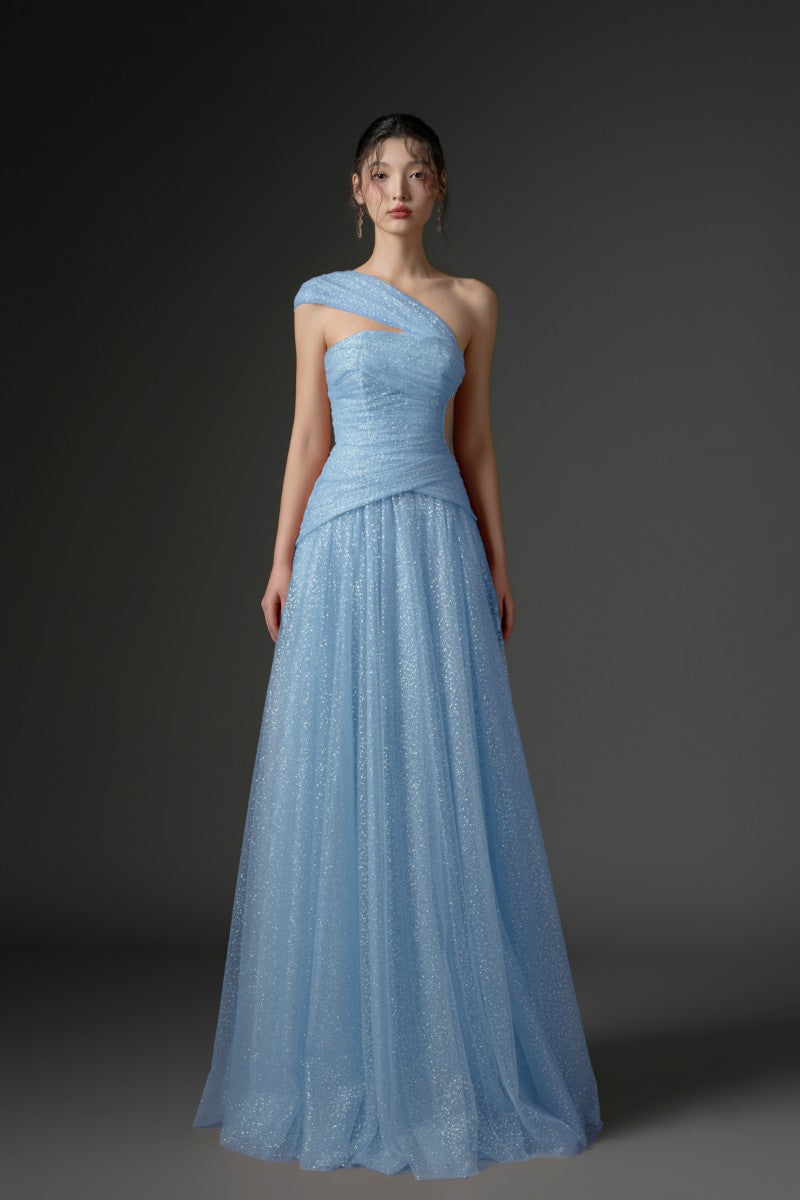 DAJAJAH GLITTER TULLE DRESS IN LIGHT BLUE