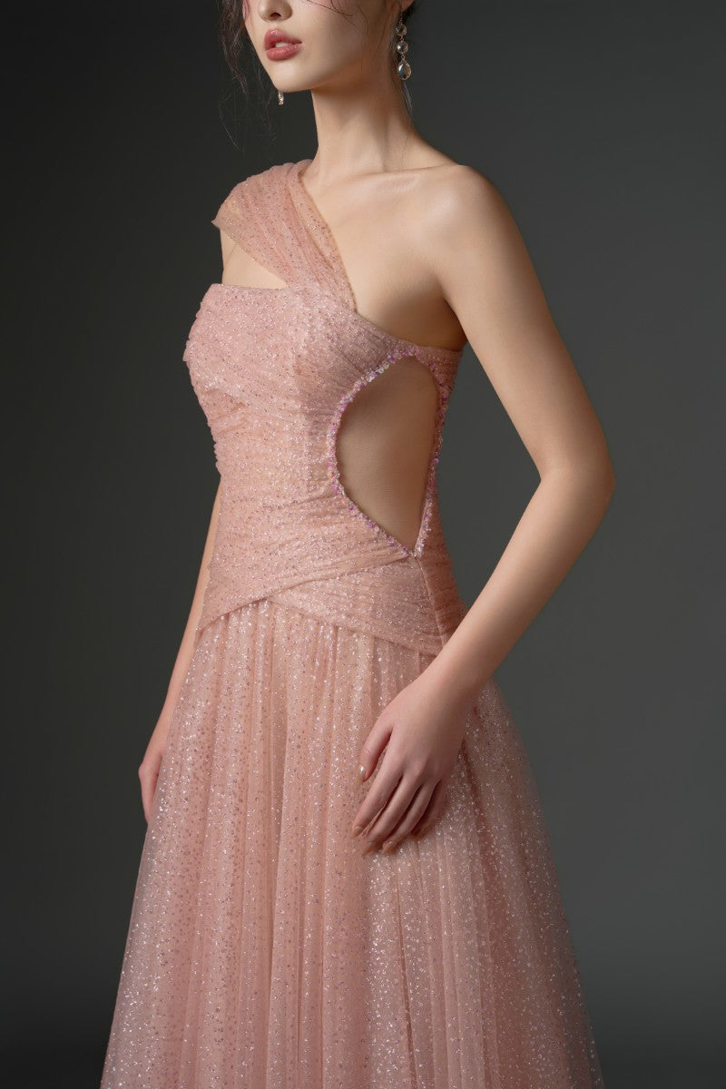 DAJAJAH GLITTER TULLE DRESS IN LIGHT PINK
