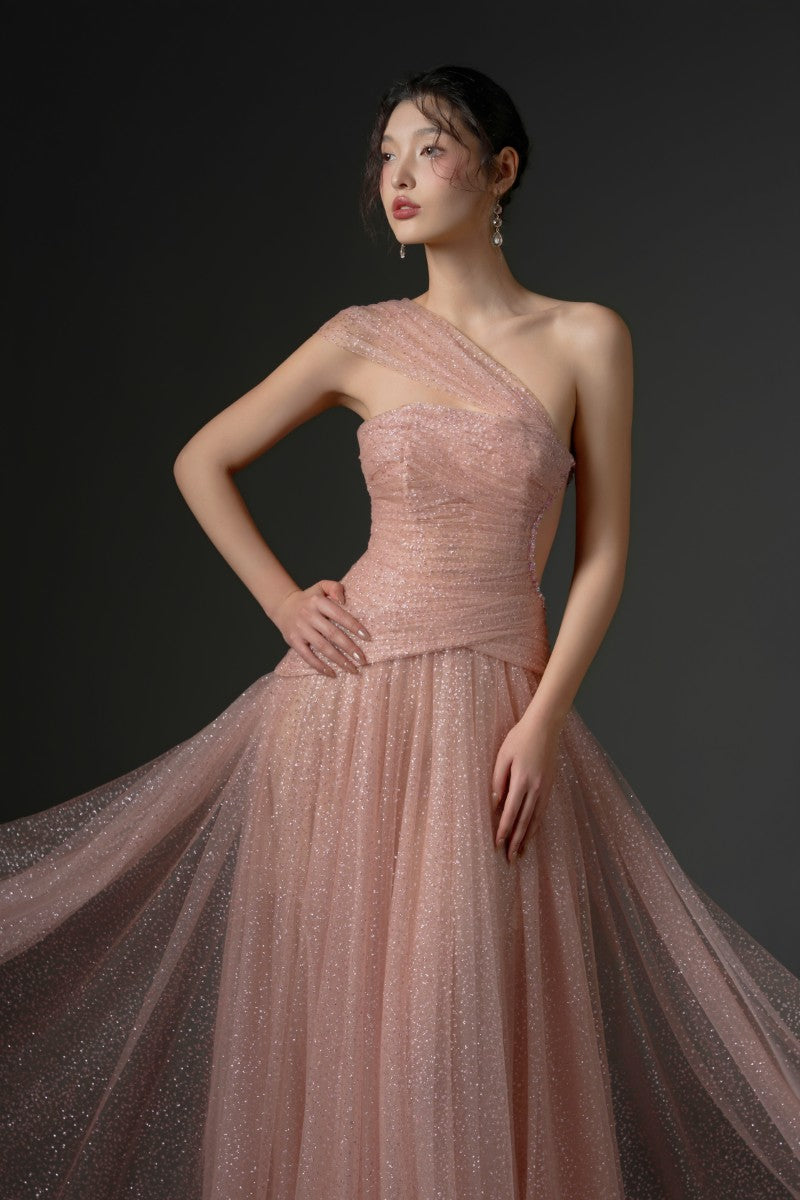 DAJAJAH GLITTER TULLE DRESS IN LIGHT PINK