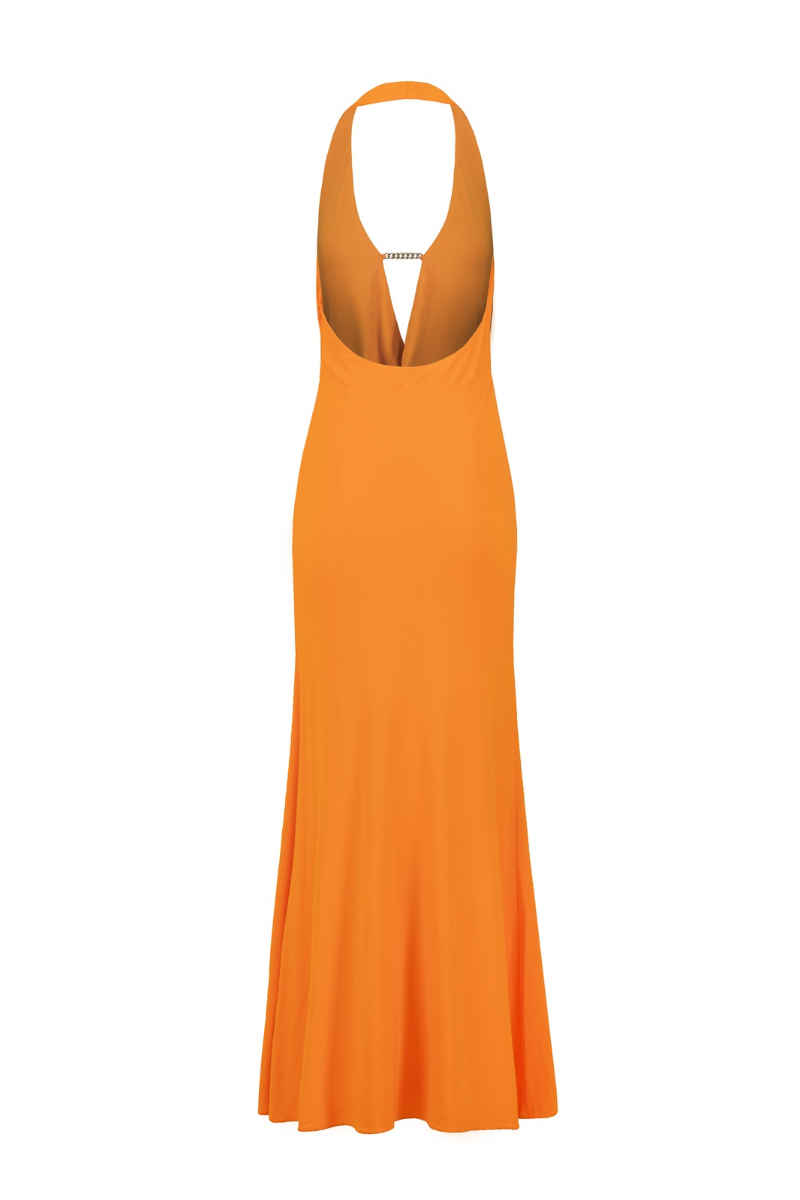 PLUNGE MAXI DRESS IN BRIGHT ORANGE