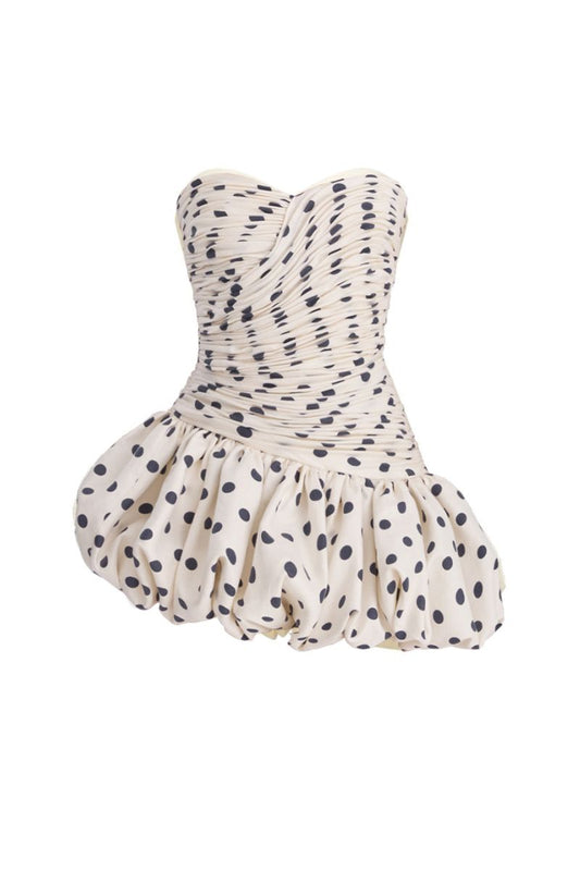 BALLOON POLKA DOT MINI DRESS