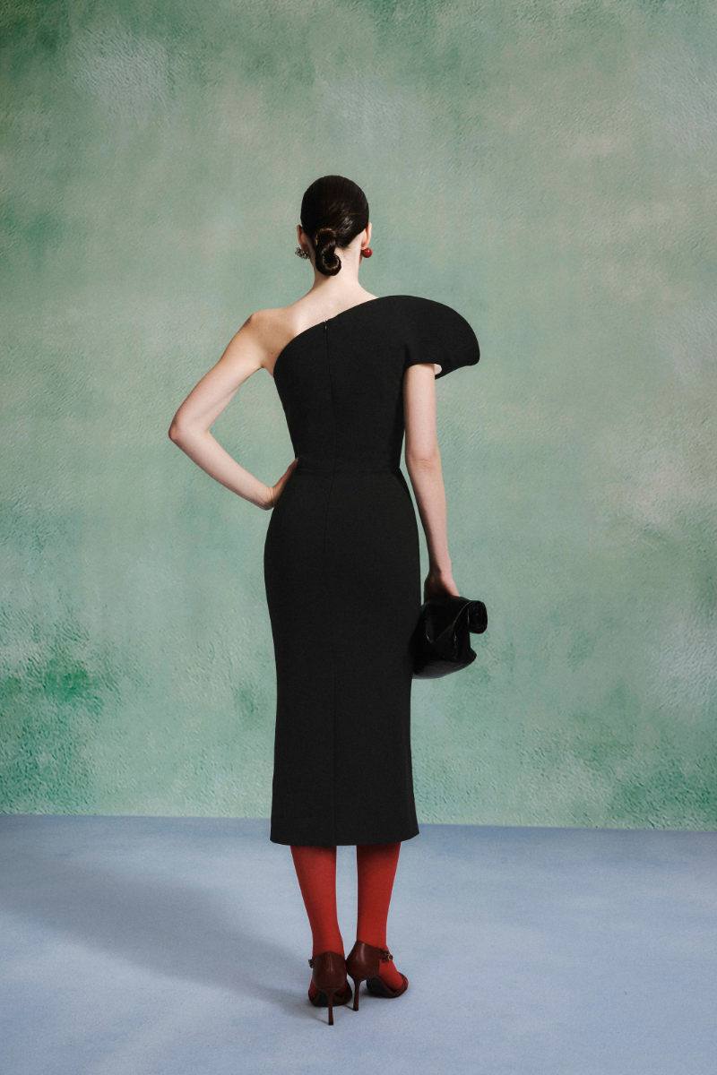 BLOOMING COCKTAIL CREPE DRESS