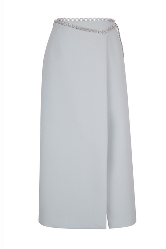 ARNOLD WRAP FRONT SLIT MIDI SKIRT