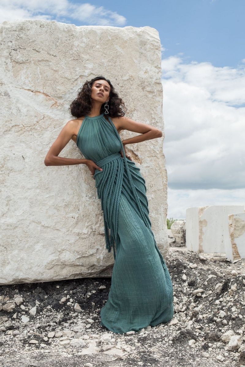 VERA GOWN IN AQUA