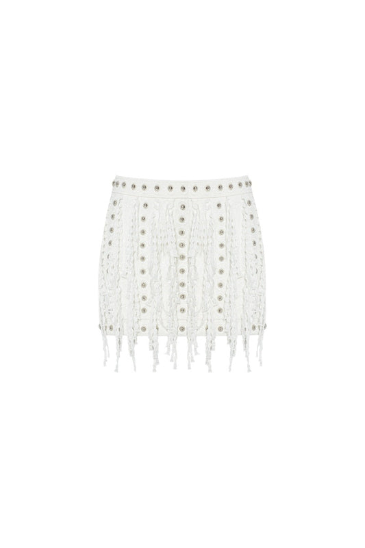 BRODERIE SKIRT IN OFF-WHITE