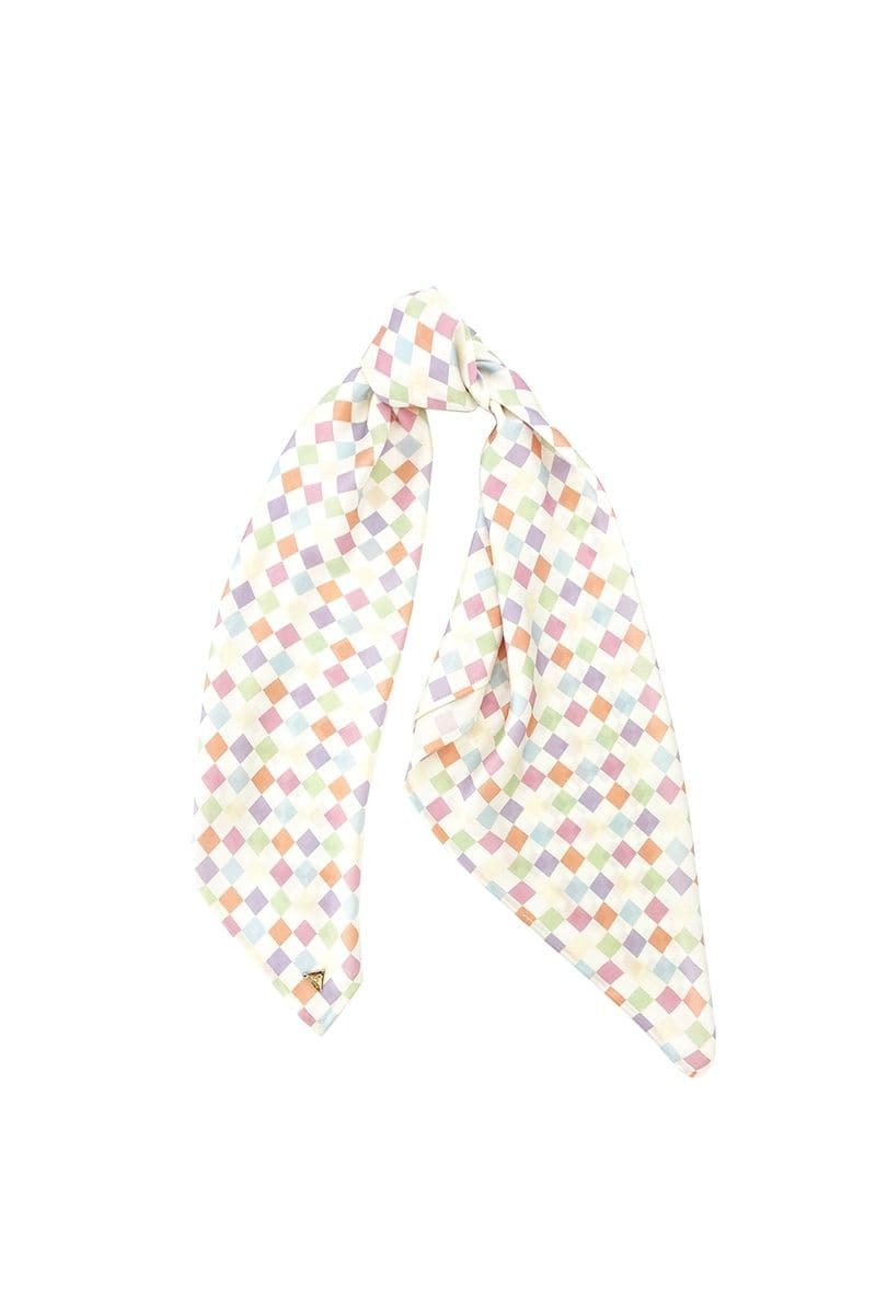 CHECKED CHARLOTTE SILK SQUARE SCARF AND ISLA SILK FRONT TIE PAREO SET