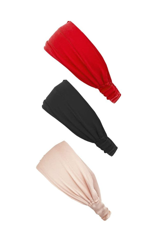 CLAUDINE NERO ROSE AND CRIMSON SILK HEADWRAP SET