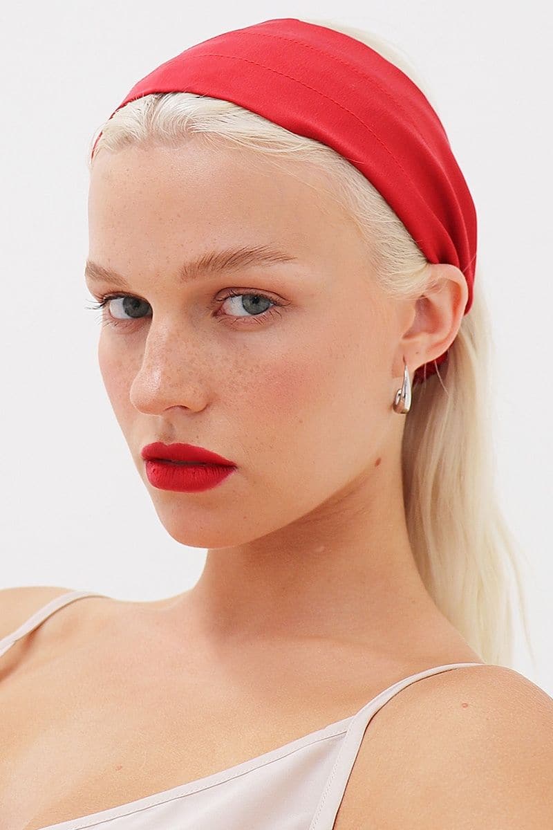 CLAUDINE NERO ROSE AND CRIMSON SILK HEADWRAP SET