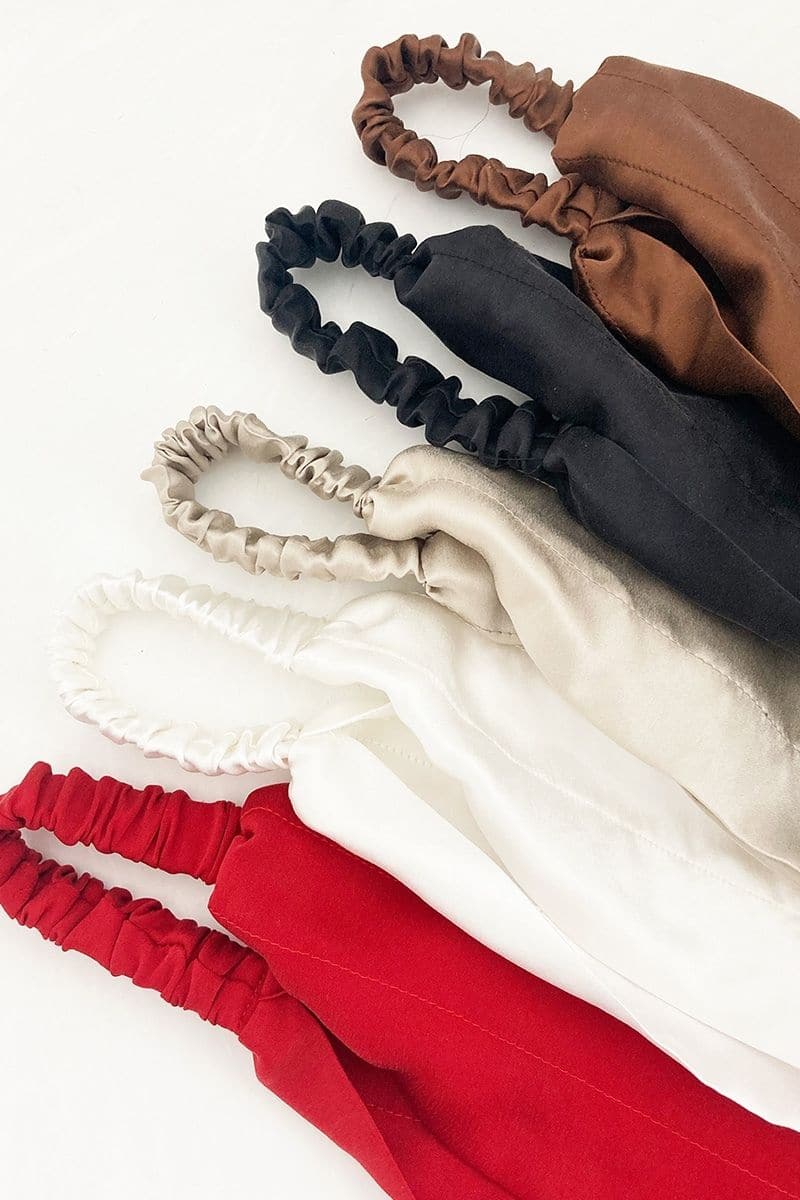 CLAUDINE NERO ROSE AND CRIMSON SILK HEADWRAP SET