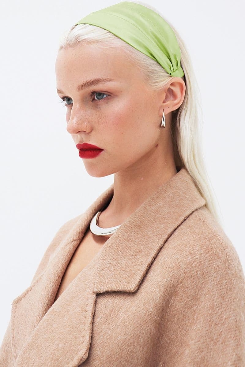 CLAUDINE PISTACHIO PEARL AND BRAUN SILK HEADWRAP SET