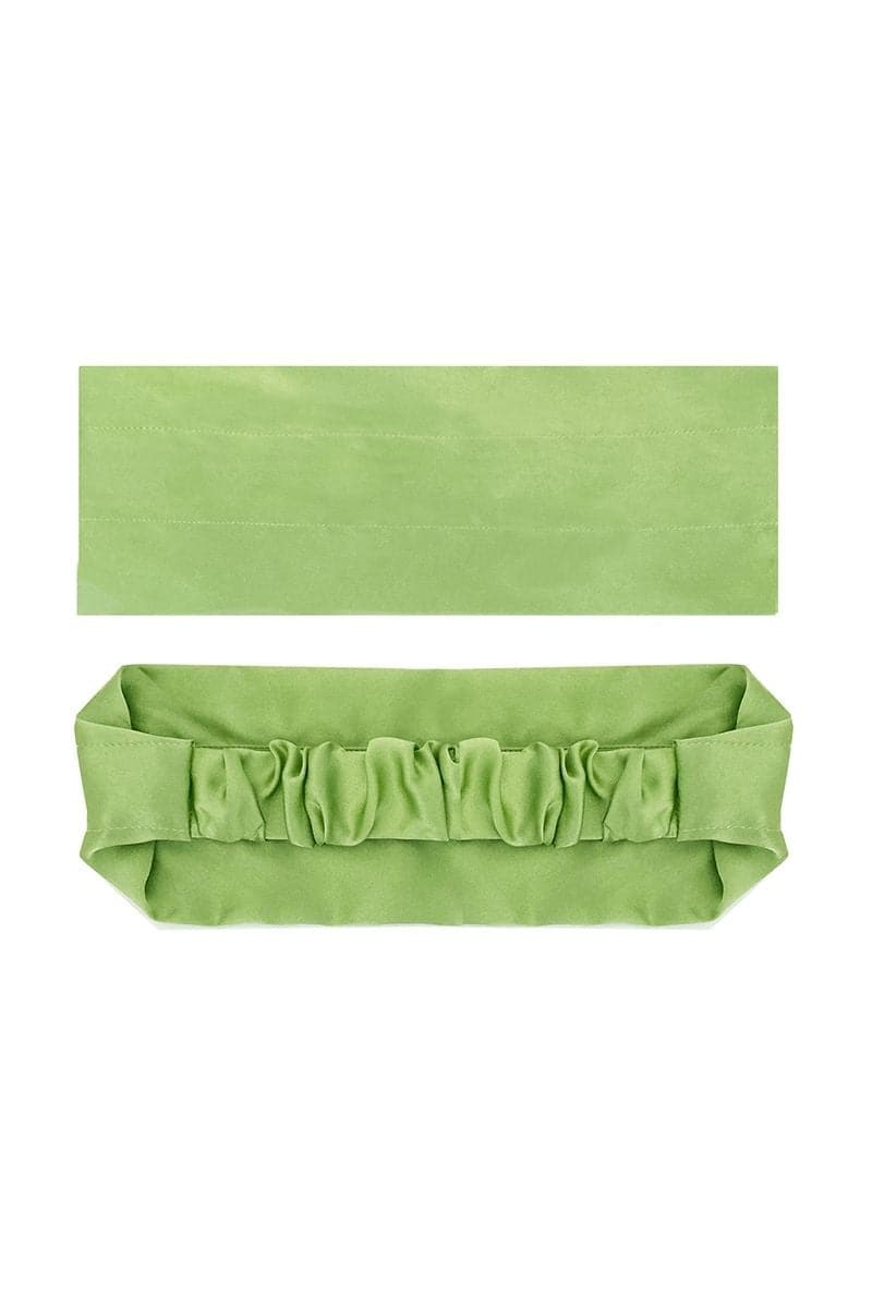 CLAUDINE PISTACHIO PEARL AND BRAUN SILK HEADWRAP SET