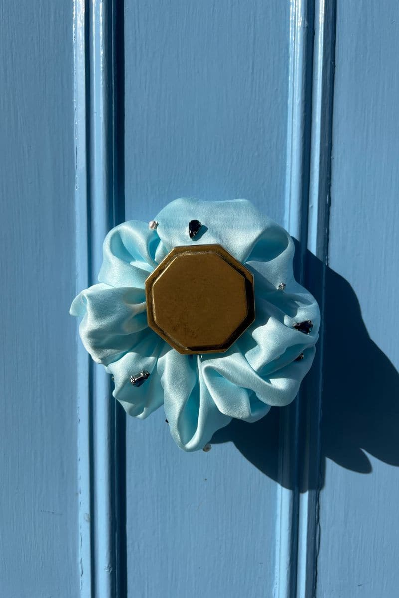 CULT MIA X AETHERA AQUA HARLOW EMBELLISHED SCRUNCHIE