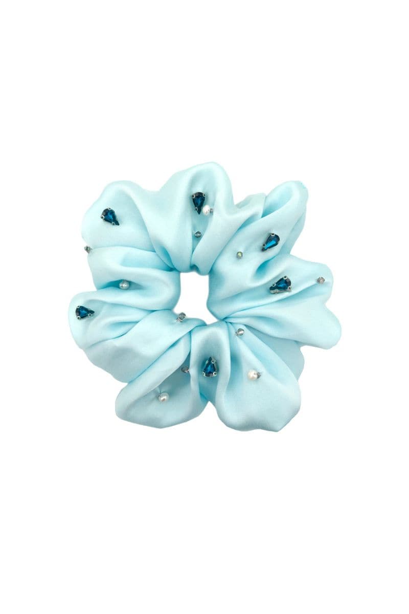 CULT MIA X AETHERA AQUA HARLOW EMBELLISHED SCRUNCHIE