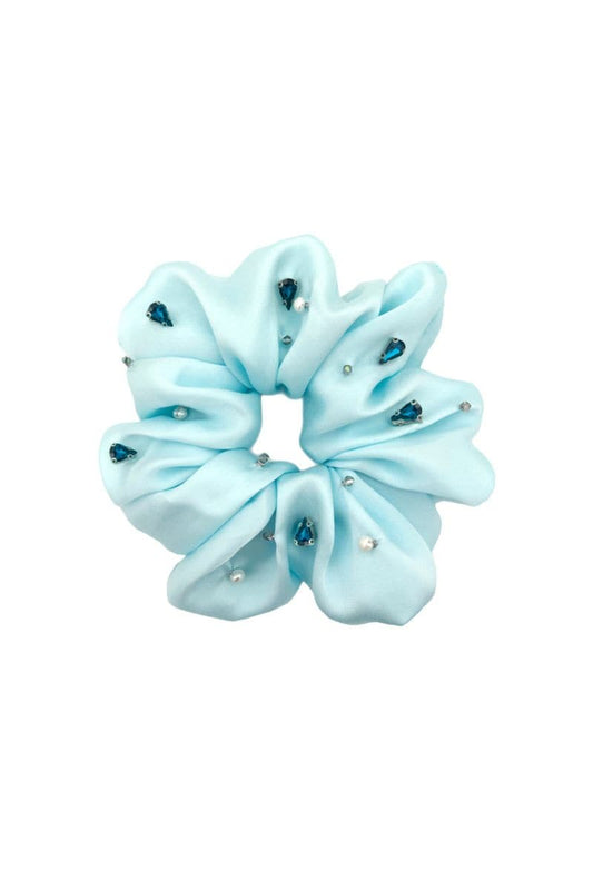 CULT MIA X AETHERA AQUA HARLOW EMBELLISHED SCRUNCHIE