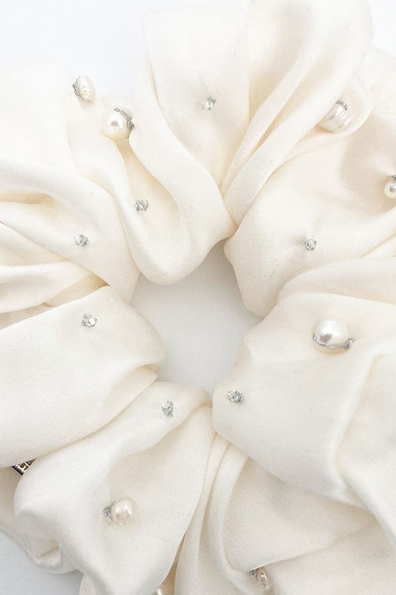 FRANCOISE EMBELLISHED SILK SCRUNCHIE SET