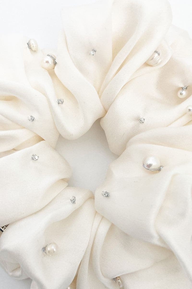 FRANCOISE EMBELLISHED SILK SCRUNCHIE SET