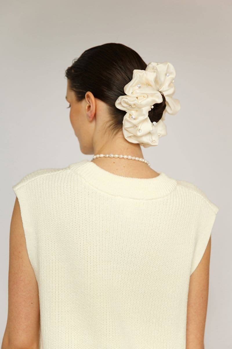 FRANCOISE EMBELLISHED SILK SCRUNCHIE SET