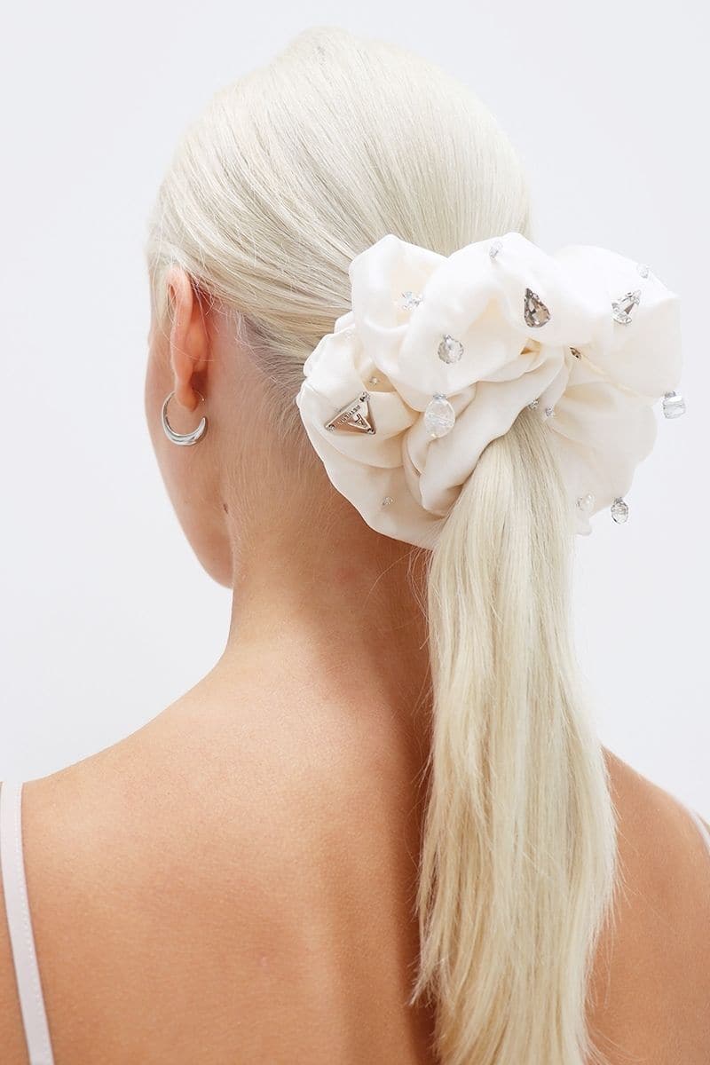 HARLOW EMBELLISHED OVERSIZED SILK SCRUNCHIE SET