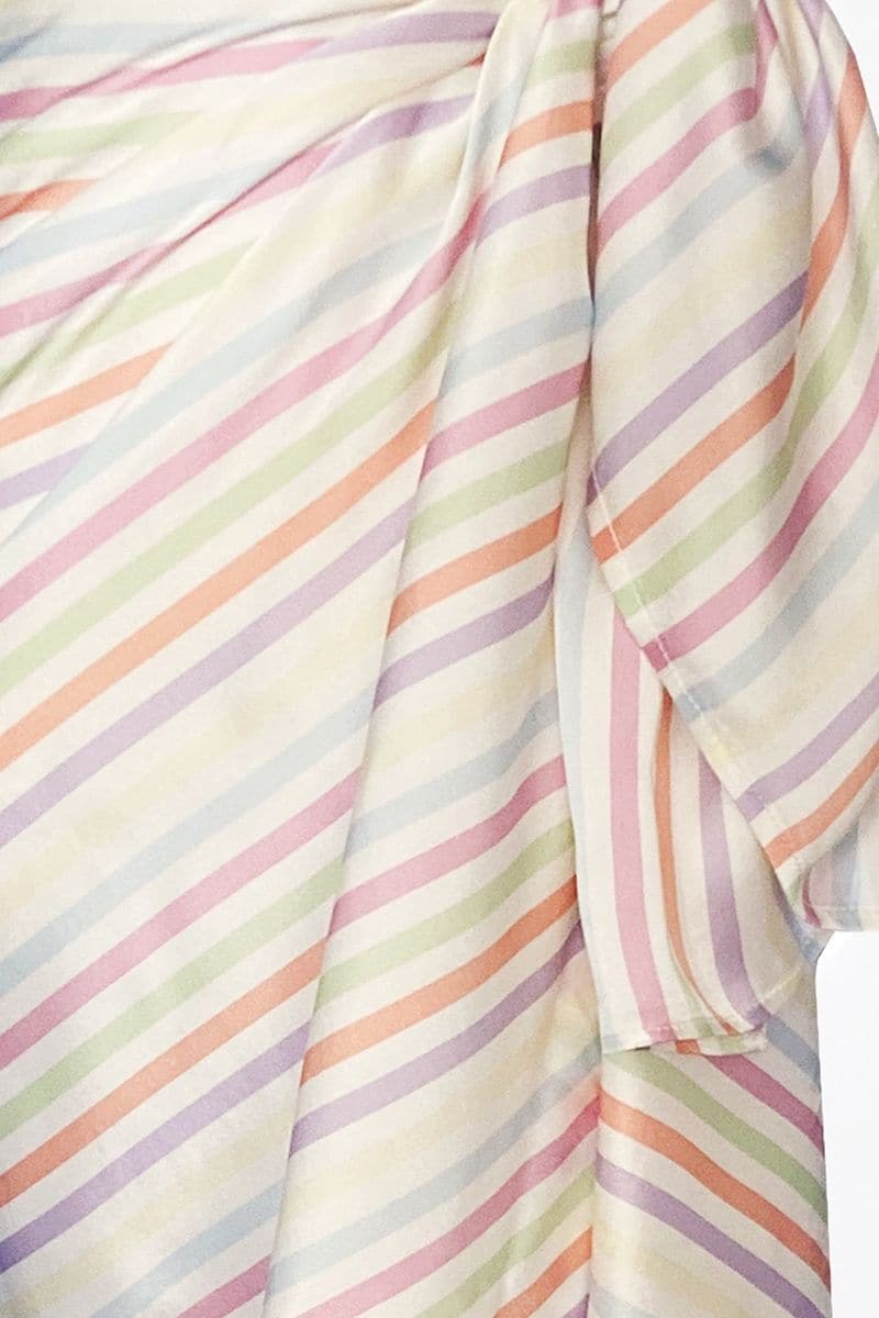 STRIPE CHARLOTTE SILK SQUARE SCARF AND ISLA SILK FRONT TIE PAREO SET