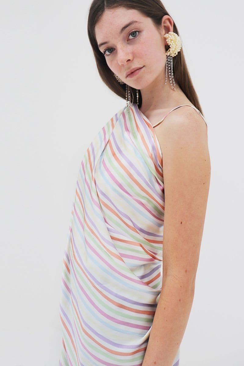 STRIPE CHARLOTTE SILK SQUARE SCARF AND ISLA SILK FRONT TIE PAREO SET