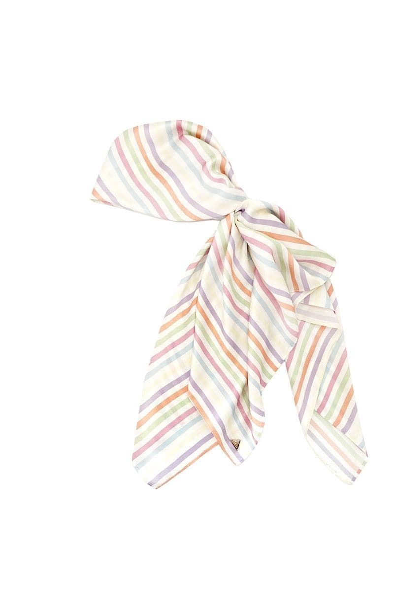 STRIPE CHARLOTTE SILK SQUARE SCARF AND ISLA SILK FRONT TIE PAREO SET