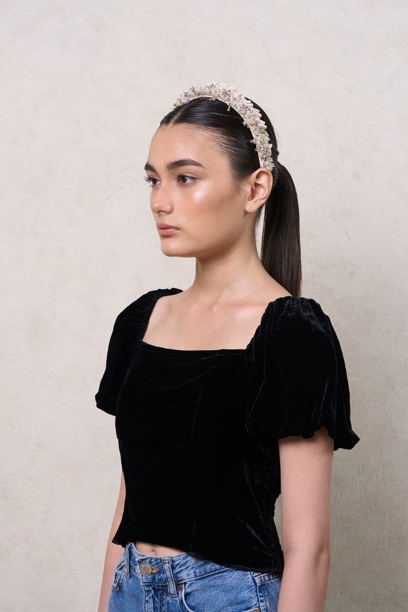 WHITE ROSA HEADBAND