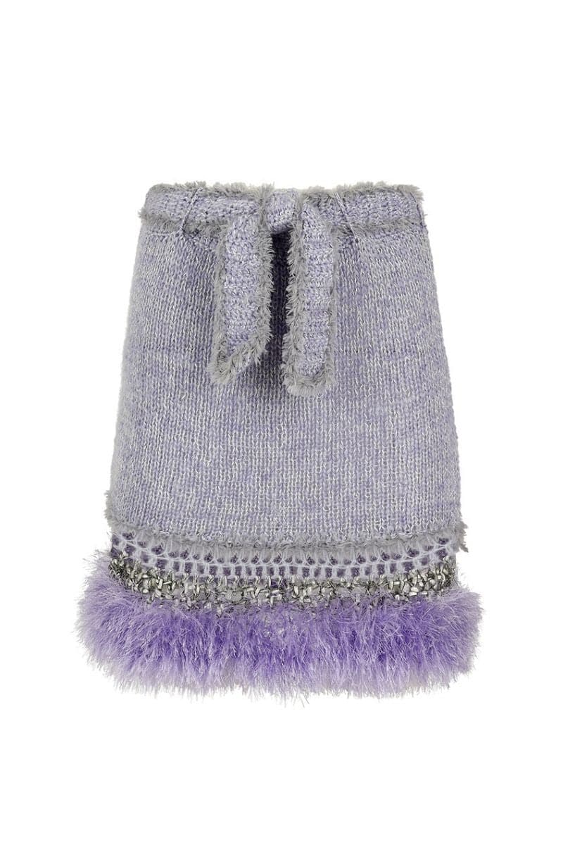 LAVENDER HANDMADE KNITTED MINI SKIRT