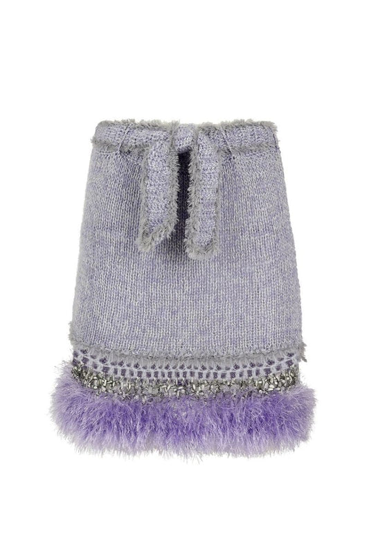 LAVENDER HANDMADE KNITTED MINI SKIRT