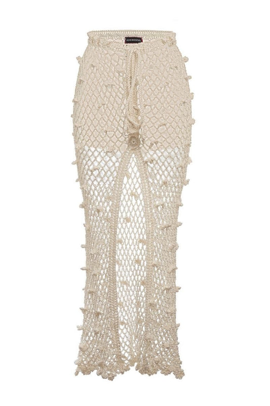 WHITE HANDMADE CROCHET SKIRT