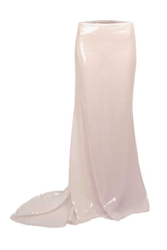 IVORY SEQUINS LONG SKIRT