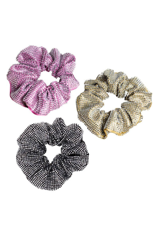 PINK GOLD AND BLACK DIAMOND SCRUNCHIE SET