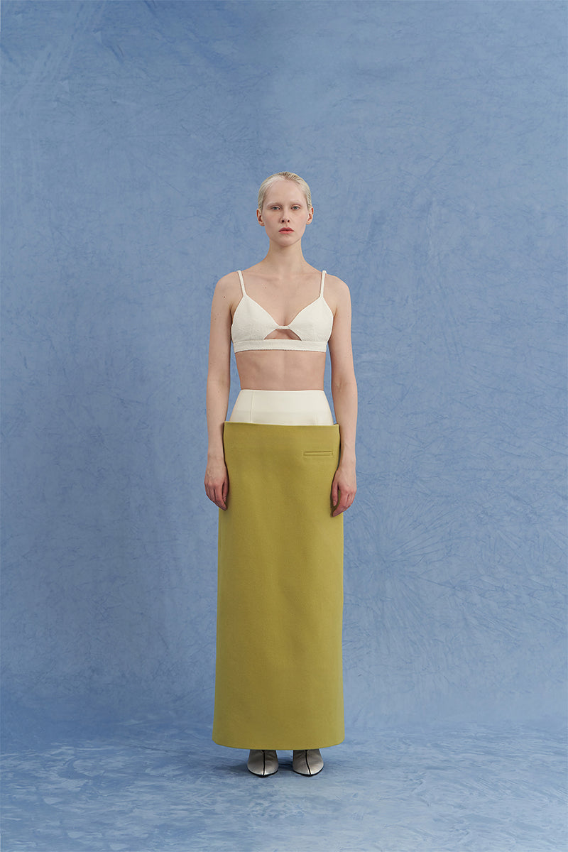 TUXEDO MAXI PENCIL SKIRT IN GREEN