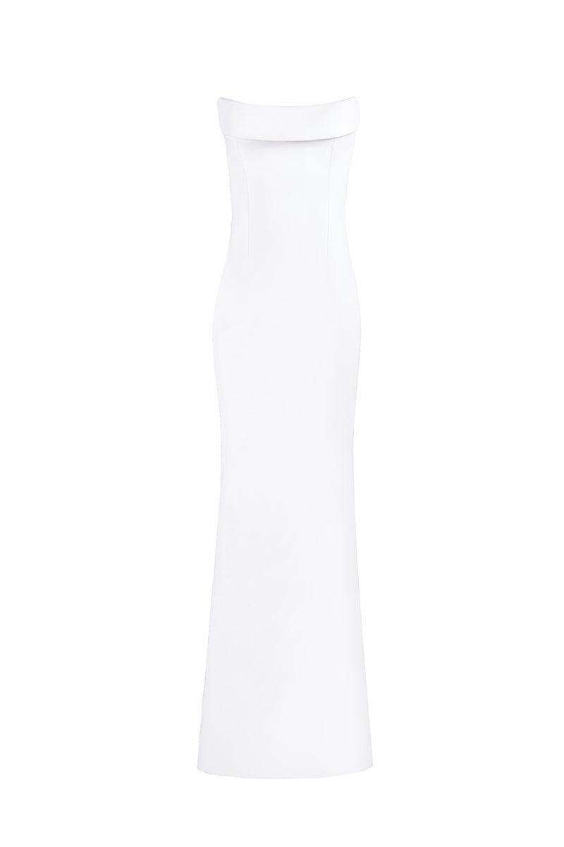 STRAPLESS DRESS IN WHITE