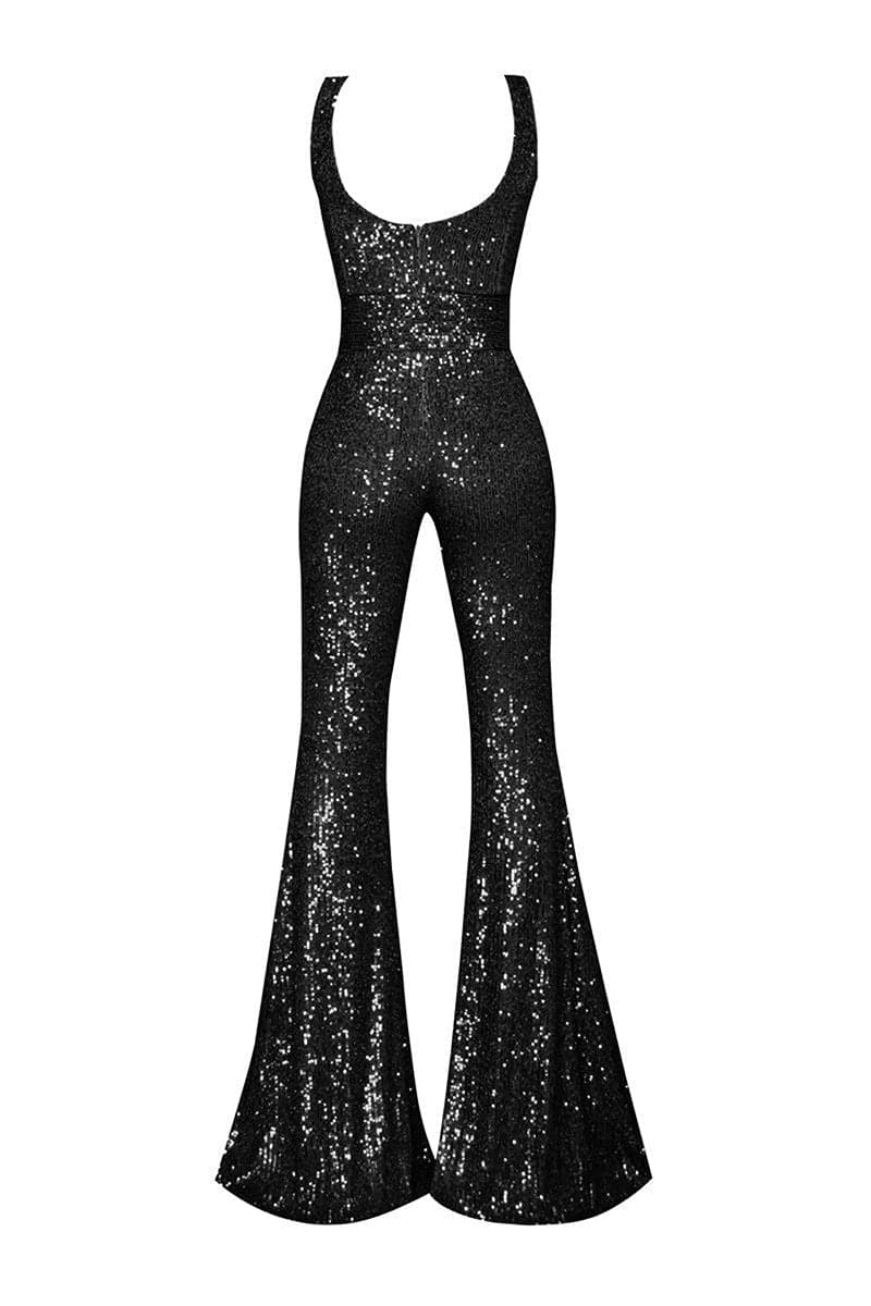 RIKA SEQUIN FLARE JUMPSUIT