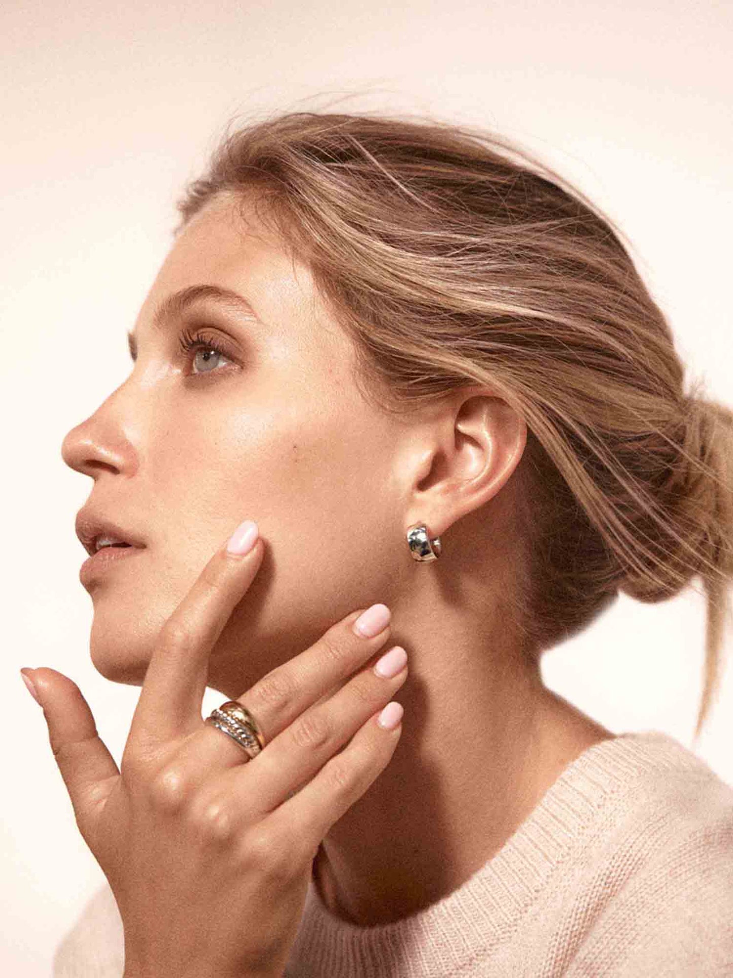 Icons White Gold Mini Hoop Earrings