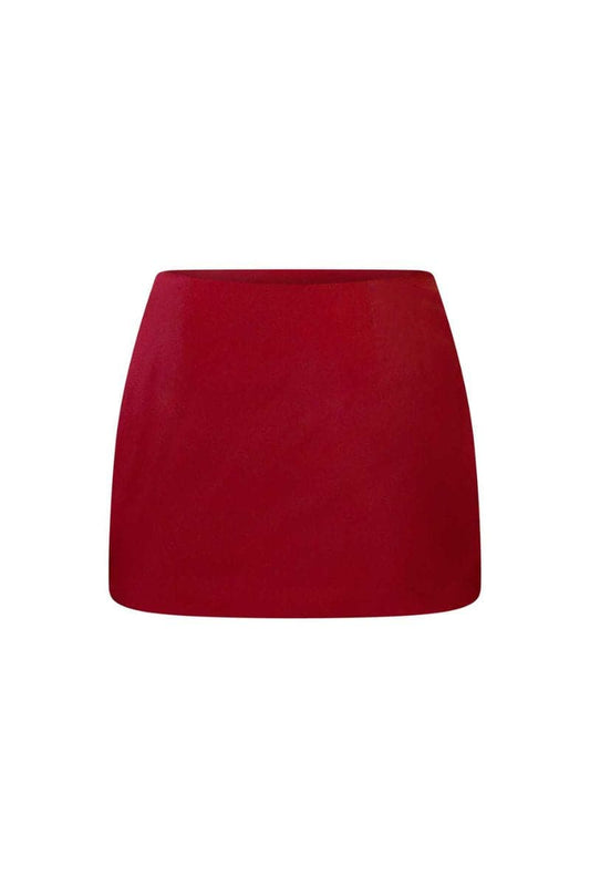 DAWN CHERRY RED MINI SKIRT