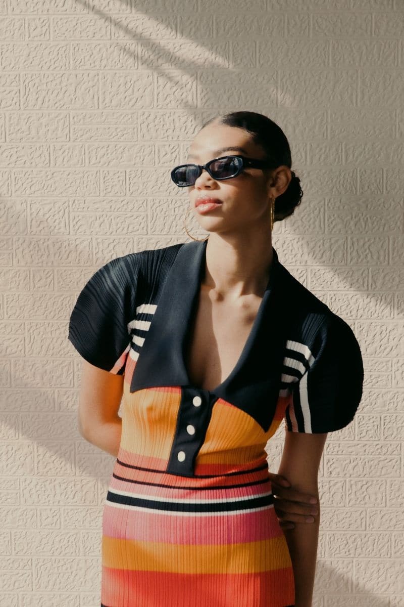 BLACK ORE ROUNDED CATEYE SUNGLASSES