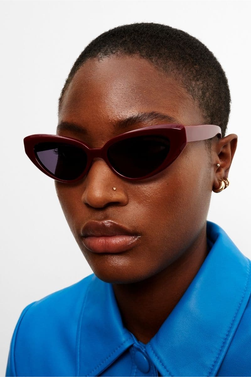 RUBY RED ZAWE CATEYE SUNGLASSES
