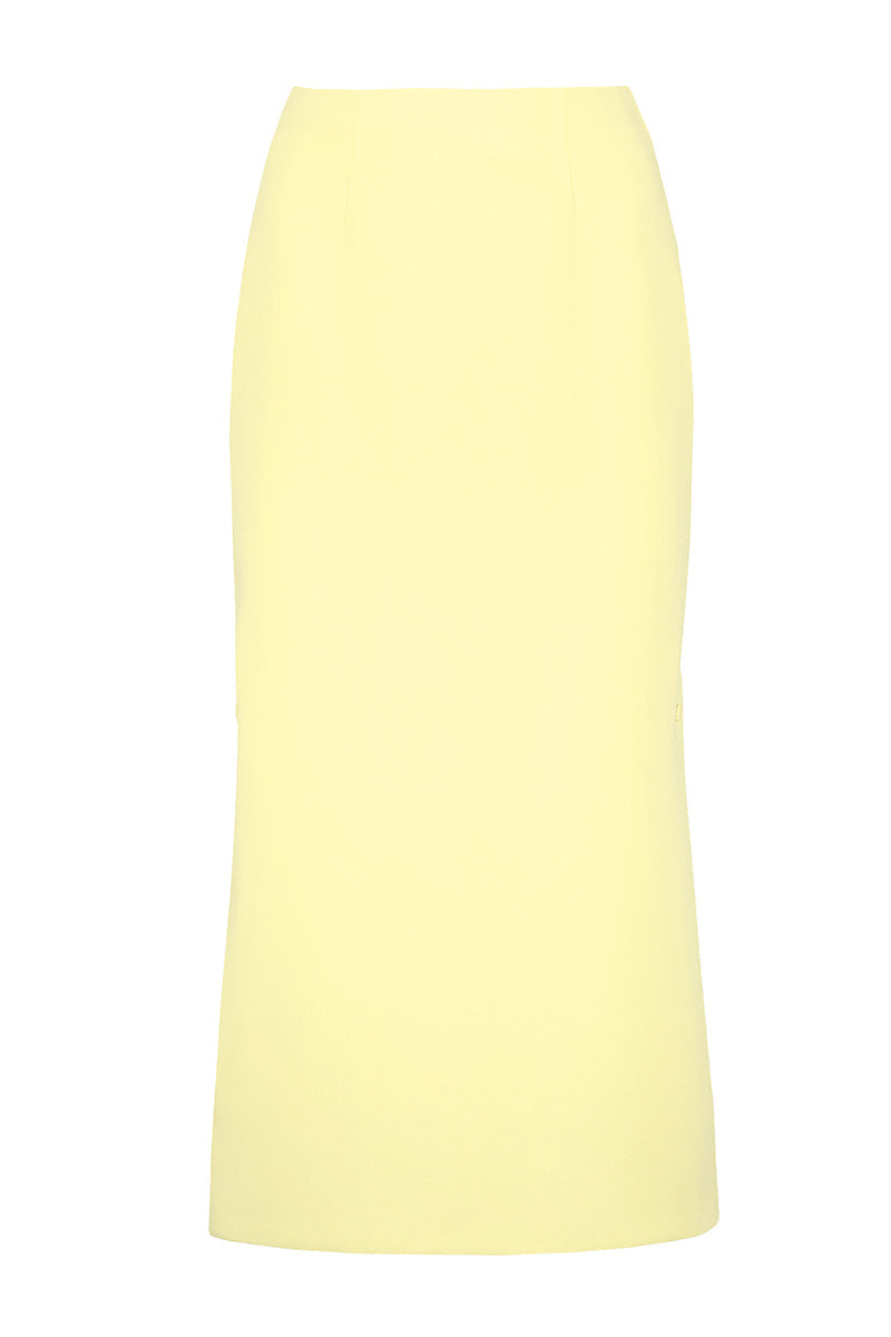 YELLOW MIDI SKIRT