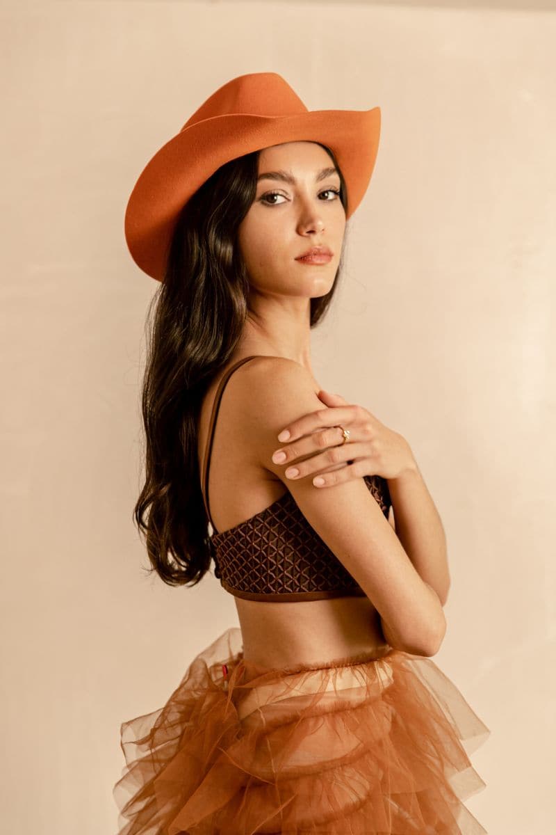 RYLEE ORANGE TEXAN STYLE HAT